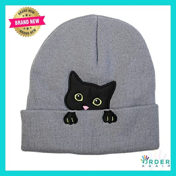 Cat Ear Beanie Winter Hat Cute Accessory Trending Y2K Chic Gift - Picture 3 of 8